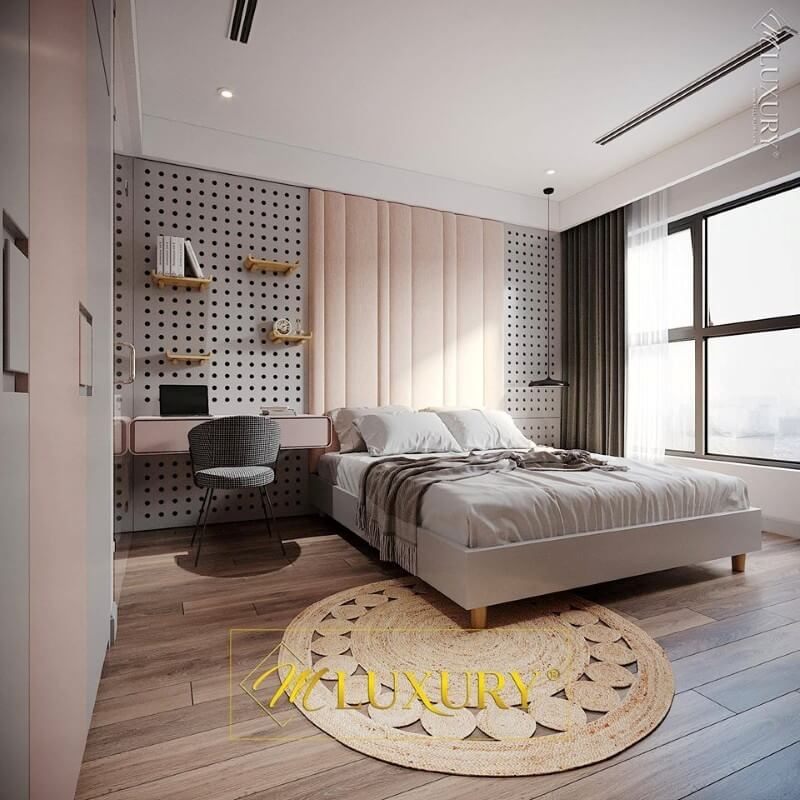 Thiết kế nội thất giường ngủ nhà phố phong cách hiện đại