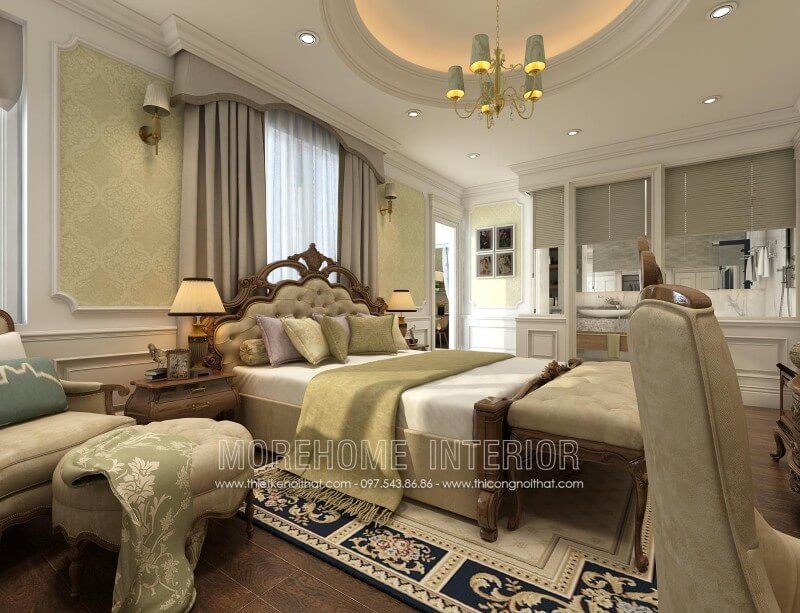 Mẫu đầu giường bọc da tân cổ điển này được kết hợp với khung giường bằng gỗ óc chó tự nhiên nhập khẩu mang đến sự sang trọng và cuốn hút cho cả không gian sống của gia chủ