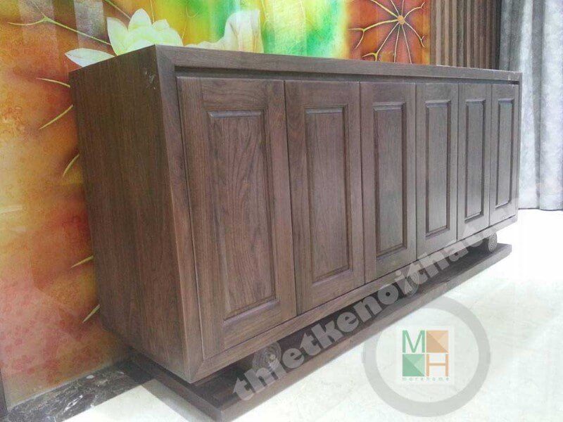 Kệ đựng đồ gỗ veneer óc chó cao cấp dành cho văn phòng